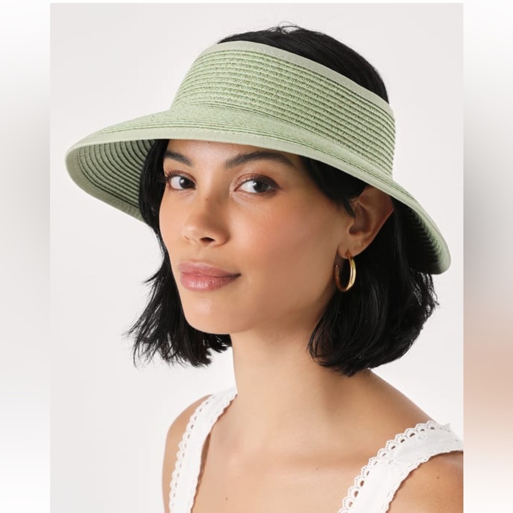 San Diego Hat Co. The Shimmer Lime Green Woven Packable Visor